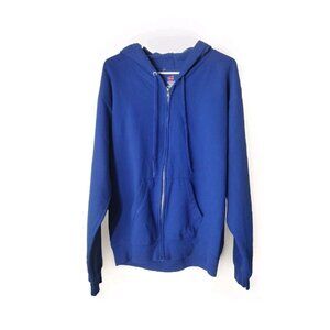 Hanes Hoodie Mens Medium Full Zip Pockets Cross Country Casual